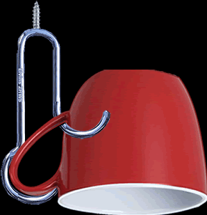 under shelf-anti dust cup hooks